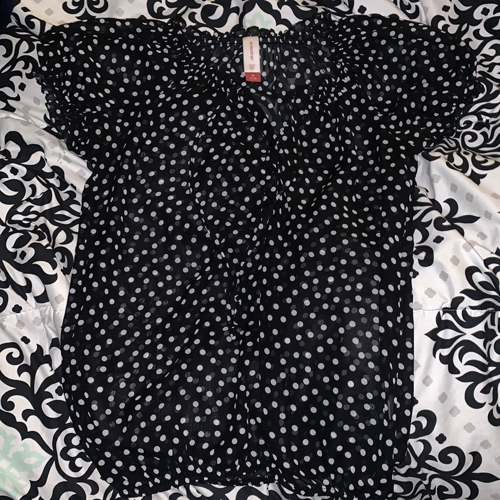 Black and White Blouse